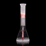 15-Inch Bio-Grid Beaker Bong – Milkyway white and red frit glass bong with unique Bio-Tech Collection icons and colored bong stem.