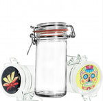 GLASS JAR WITH AIRTIGHT CLAMP 3.5 IN/ 75ML
