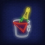 Wine In Ice Bucket Neon Sign