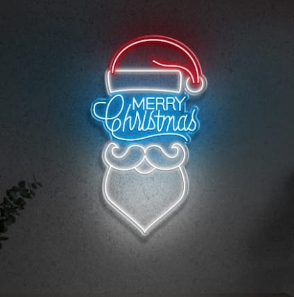 MERRY CHRISTMAS WITH SANTA - LED NEON SIGN