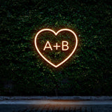 CUSTOM HEART INITIALS - LED NEON SIGN