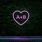 CUSTOM HEART INITIALS - LED NEON SIGN