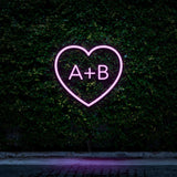 CUSTOM HEART INITIALS - LED NEON SIGN