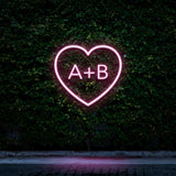 CUSTOM HEART INITIALS - LED NEON SIGN