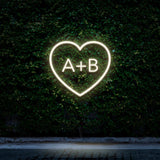 CUSTOM HEART INITIALS - LED NEON SIGN