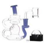 Bear Quartz Cycler glass piece with bold blue accents, engineered for precision and enhanced dabbing experience