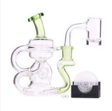 Bear Quartz Cycler glass piece with vibrant green accents, offering smooth airflow and efficient dabbing performance