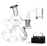 Bear Quartz Cycler glass piece featuring subtle grey accents, designed for optimal heat retention and smooth dabbing