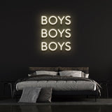 Boys Boys Boys LED neon sign, vibrant wall decor for bars, nightclubs, or personal spaces