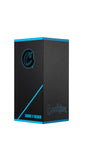 Cookies V-Beaker Bong packaging box with sleek black design and blue accents, featuring the iconic "Cookies" logo and product name.

