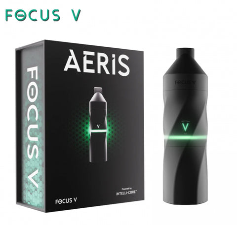 Focus V Aeris Dab Rig, compact smart e-rig with adjustable heat settings, Intelli-Core atomizer, portable design, and app-enabled features for dabbing on the go.