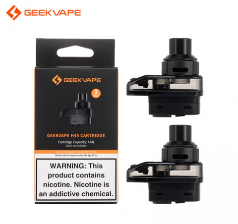 GeekVape H45 Aegis Hero 2 Replacement Pods 4ml, Adjustable Airflow, Compatible with B Series Coils, 2CT Pack