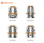 GeekVape M Series Replacement Coils 5CT Pack, Multiple Resistances (0.14Ω, 0.3Ω, 0.2Ω, 0.15Ω), Compatible with GeekVape Zeus Max Tank for Maximum Cloud Production