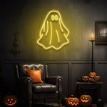 Ghost Neon Sign, Spooky Chic Halloween Wall Décor, Perfect for Halloween Parties and Events