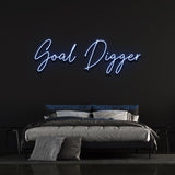 Goal Digger LED neon sign for home, office, or gym, featuring motivational design with eco-friendly technology, long-lasting and durable.

