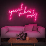 Good Vibes Only Neon Sign – Eco-friendly LED wall light that brings positive energy to your bedroom, office, or bar.