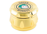 Durable Green Monkey 4-Piece 50mm Baboon Grinder – Magnetic lid, sharp teeth, and mesh sifter for efficient and fluffy herb grinding.