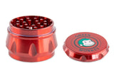 Green Monkey Baboon Grinder – 50mm 4-piece grinder with magnetic lid, razor-sharp teeth, and pollen catcher for efficient herb grinding.