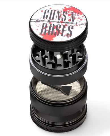 Guns N' Roses 4-Piece Grinder – Iconic branding and diamond-cut teeth for smooth, efficient grinding.