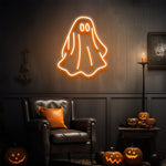 Halloween Ghost LED Neon Sign, Spooky Wall Décor, Perfect for Home & Office Halloween Parties