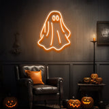 Halloween Ghost LED Neon Sign, Spooky Wall Décor, Perfect for Home & Office Halloween Parties