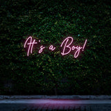 It's a Boy! pink LED neon sign – stylish baby shower and nursery decor, perfect for celebrating the arrival of a baby boy.