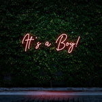 It's a Boy! red LED neon sign – bold and eye-catching baby shower decor for a memorable celebration of your little one.