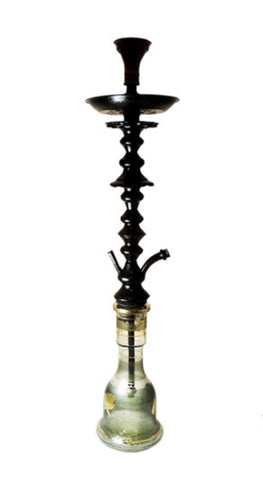 Khalil Maamoon Shareif 35-inch single hose hookah with authentic brass design, offering a luxurious and traditional smoking experience in assorted colors.