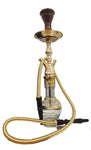 Khalil Mamoon 22-inch Ceramica Silver/Oxide single hose hookah with complete set including head, hose, tongs, stem brush, base brush, and grommets for a premium smoking experience.