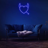 Striking blue Naughty Love LED Neon Sign, designed to add a fun, energetic vibe to your space.