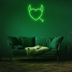 Bold green Naughty Love LED Neon Sign for a playful and vibrant home decor.