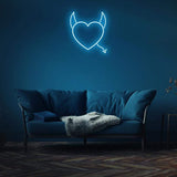 Charming light blue Naughty Love LED Neon Sign, perfect for adding style to any studio or home.