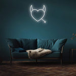 Elegant white Naughty Love LED Neon Sign to brighten up any home or studio with its soft glow.