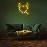 Bright yellow Naughty Love LED Neon Sign for a cheerful and eye-catching addition to your space.