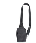 Ooze Traveler Smell-Proof Crossbody Bag with 4 pockets, adjustable slide adjuster, and stylish design in smoke grey and black.