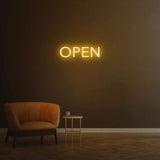 LED 'Open' neon sign, bright and welcoming for businesses looking to enhance storefront visibility.