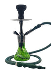 Pharaohs Kaya Hookah with a glass base, 13.25-inch height, and single hose adaptable design for smooth smoking experiences.