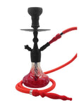 "Pharaohs Spirit Hookah in Abstract design with 16-inch height, elegant glass base, and included large tongs