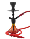 Pharaohs Spirit 16 Inch Single Hose Hookah in Ink color featuring a durable glass base, clay bowl, and stylish screw-on design.