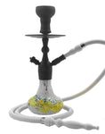 haraohs Spirit Hookah in Sunrise color featuring a durable 16-inch glass base, clay bowl, and two-hose adaptability.