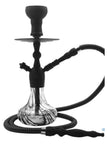 Pharaohs Spirit Hookah in White Gold featuring a durable glass base, 72-inch washable silk hose, and elegant style.