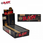 RAW Black Classic 1¼ Rolling Paper – 50 leaves per pack, ultra-thin unbleached paper made from 100% natural plant fibers for an optimal smoking experience.