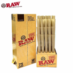 RAW Classic Cones – Easy-to-fill pre-rolled cones made from unbleached paper with a patented criss-cross watermark for an even burn.