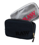 RAW Double Pouch Zipper Bag with aluminum insert – smell-proof, water-resistant, and odor-locking for preserving freshness.