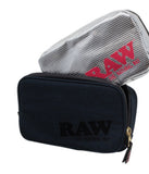 RAW Double Pouch Zipper Bag with aluminum insert – smell-proof, water-resistant, and odor-locking for preserving freshness.