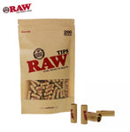 RAW Pre-Rolled Unbleached Tips, 200 count per bag, hand-rolled quality, perfect for easy smoking, made for patients with difficulty rolling, unbleached and natural.






