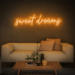 Sweet Dreams Neon Sign LED - Easy to Install - Clear Acrylic Backboard