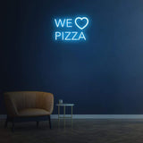 We Love Pizza LED Neon Sign – Playful Wall Decor for Restaurants, Kitchens, and Pizzerias with Energy-Efficient LED Lights.